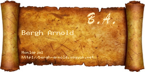 Bergh Arnold névjegykártya