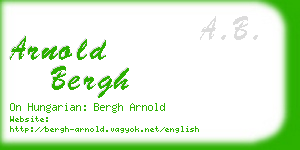 arnold bergh business card